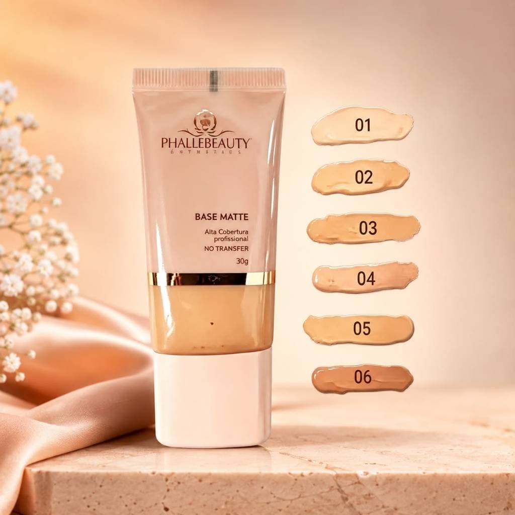 Base Líquida alta Cobertura Matte PhalleBeaut 30g
