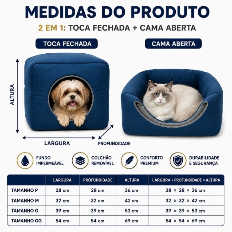 casinha  cama toca lglu 3x1 para cães e gato tamanho P,M,G,GG fundo impermeável colchão removível 💯 fibra
