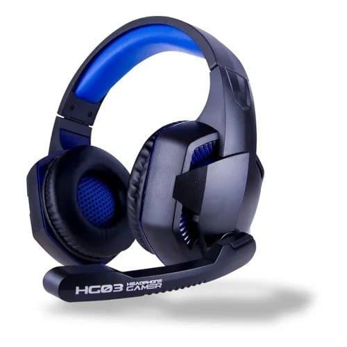 Headset Gamer Lehmox LEF-1065 com Microfone, Som Surround, LED, P2 para PC, PS4, PS5, Xbox e Notebook