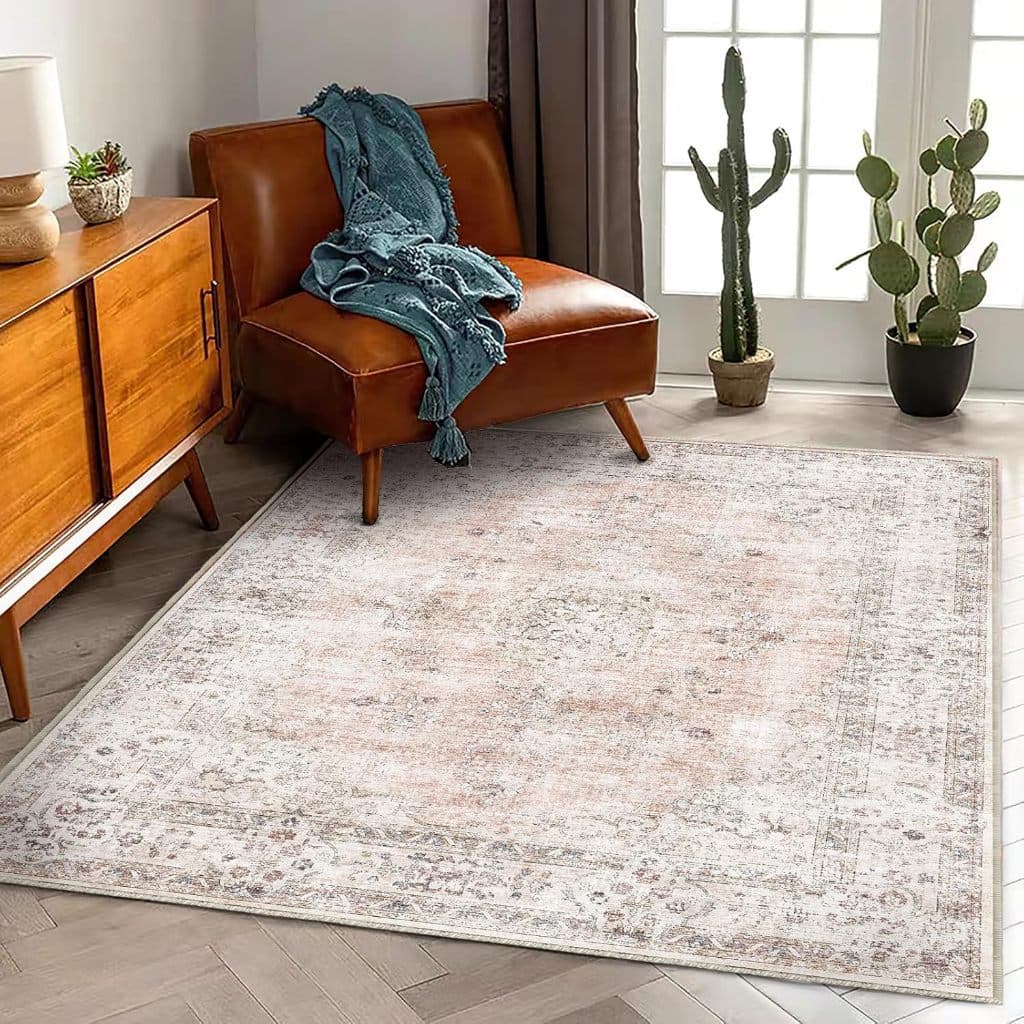 Tapete Macio Antiderrapante, Luxuoso Padrão Persa Belga, Impermeável e Lavável na Máquina, 280x190cm para Sala e Quarto