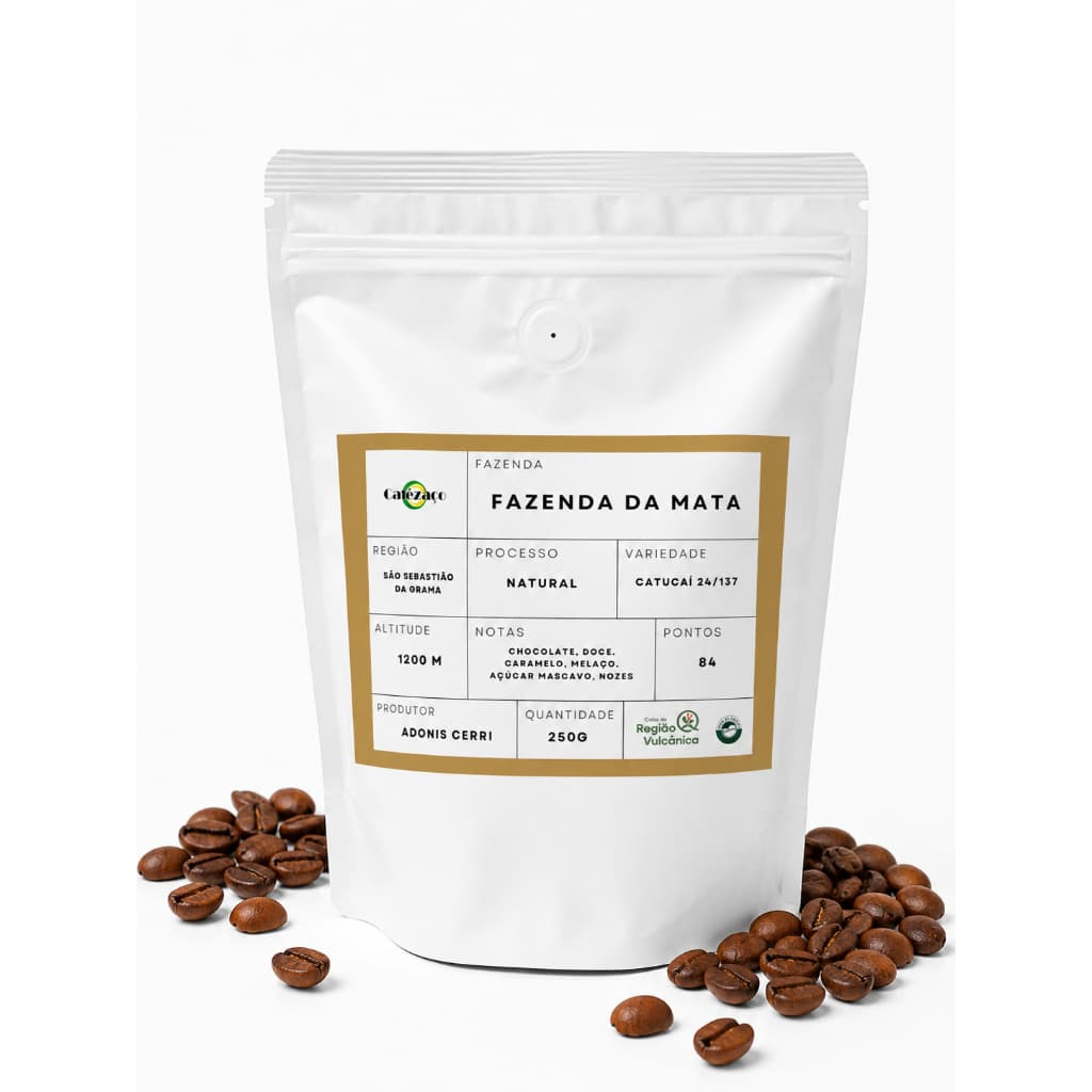 Café Especial Em Grãos Fazenda da Mata Catucaí 84 Pontos 250g - Cafézaço