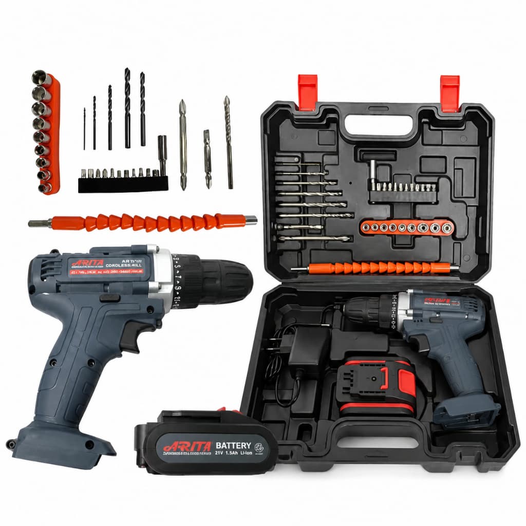 Furadeira Parafusadeira Com Bateria Íon-lítio 12v + 30 Bits Cor Azul Bivolt
