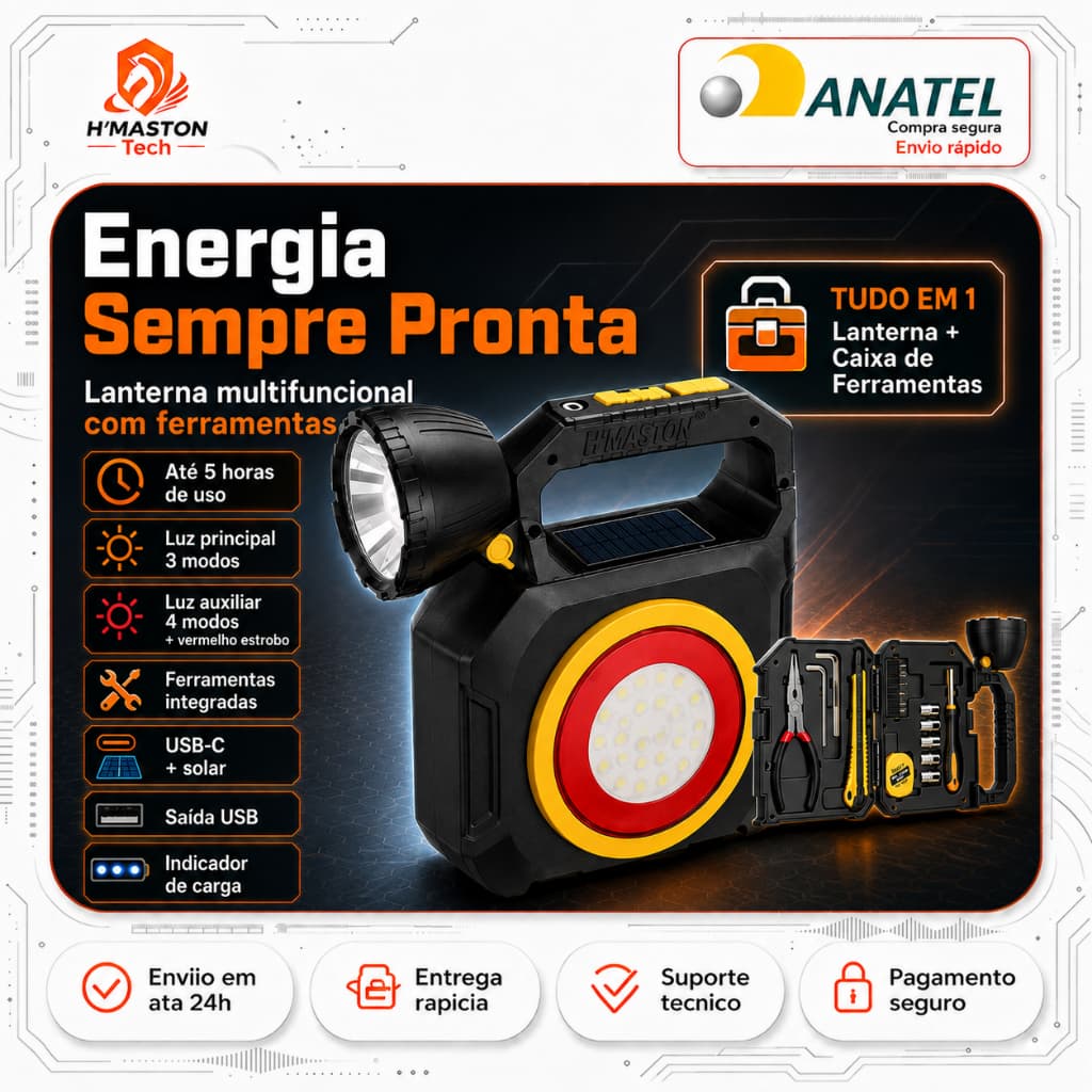 H'MASTON Kit Ferramentas Completo Lanterna Led Recarregável Kit De Chaves Ferramentas Chave Allen Chave De Fenda HW20