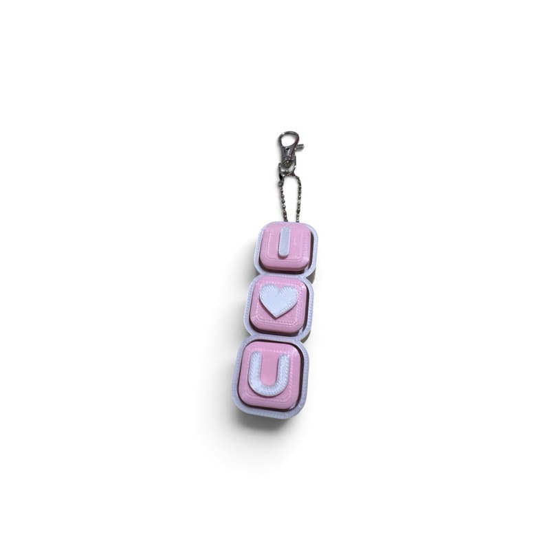 Fidget Clicker Teclado Mecânico Chaveiro Anti-Stress Estético Pink . Leve para qualquer lugar com estilo!