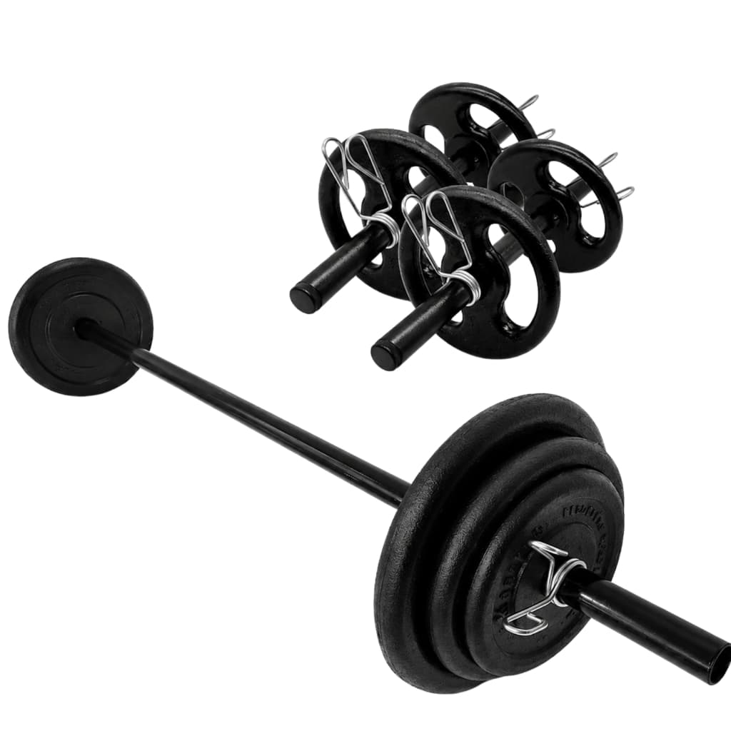 Kit Pump Barra 1,20Mt Oca 10kg Anilhas Emborrachadas Musculação Academia Funcional Fitness