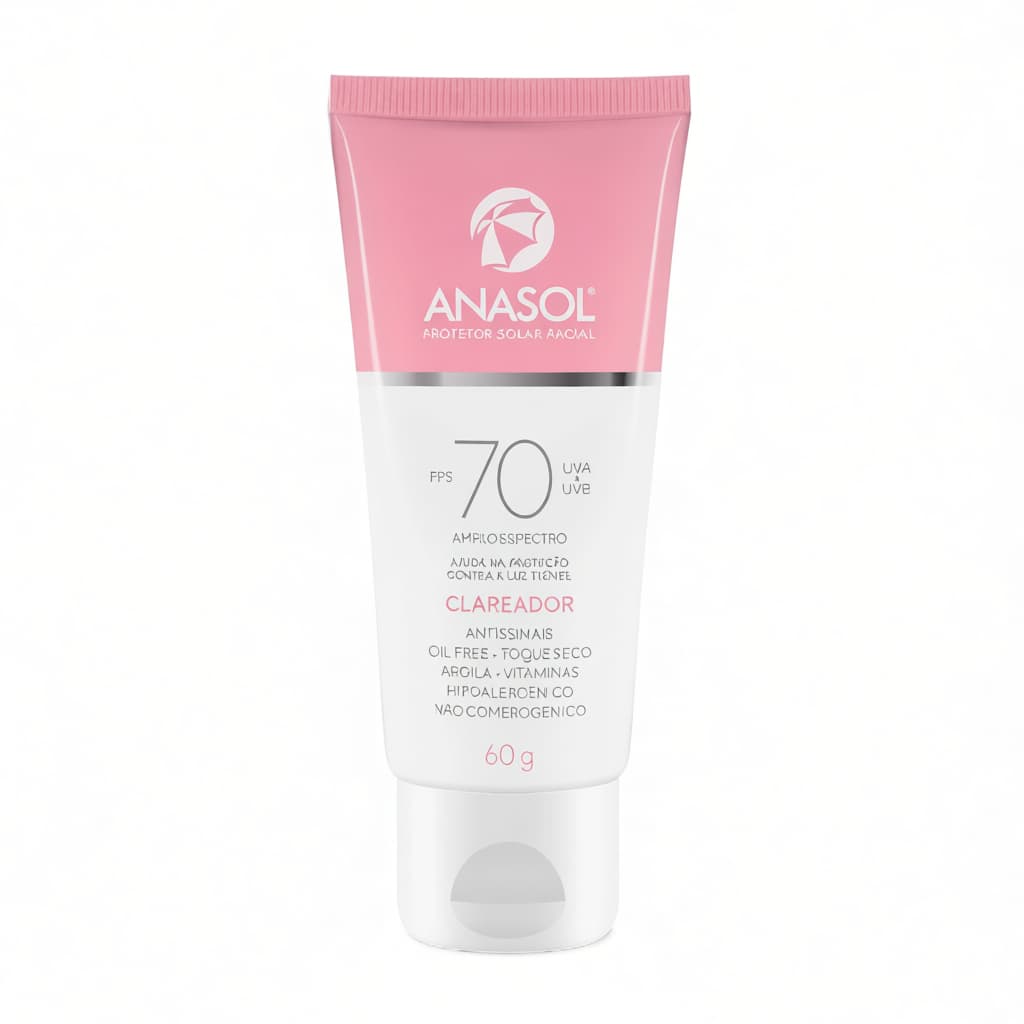 Protetor Solar Creme Clareador Facial Anasol FPS70 UVA Puro 60g