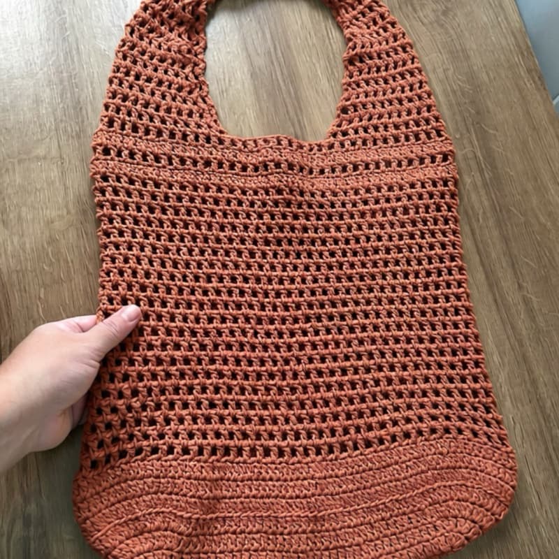 Ecobag em Crochê | Ecobag Feminina Feita à Mão em Barbante 85% Algodão | Bolsa de Crochê para Praia e Uso Diário