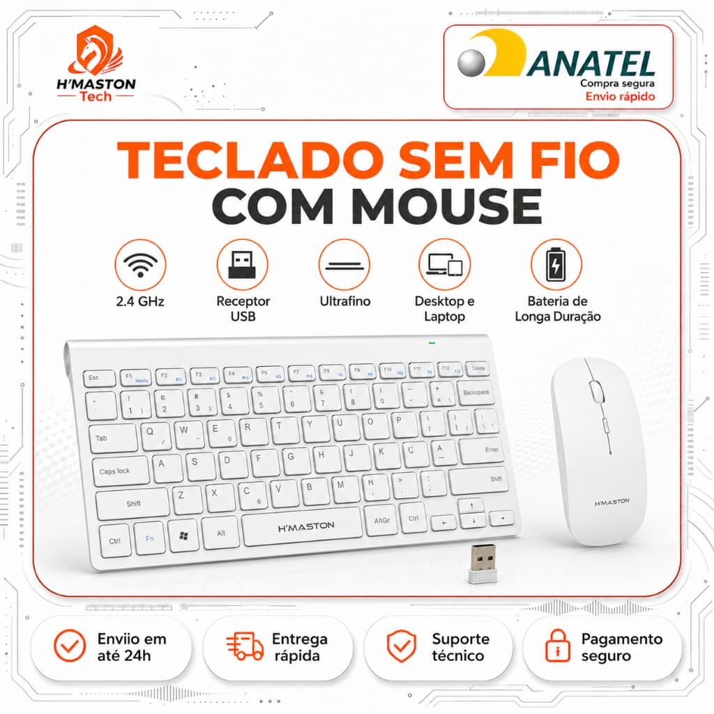 H'MASTON JP102 Teclado Sem Fio Kit Teclado e Mouse Sem Fio Teclado e Mouse Bluetooth Kit Mouse e Teclado Sem Fio