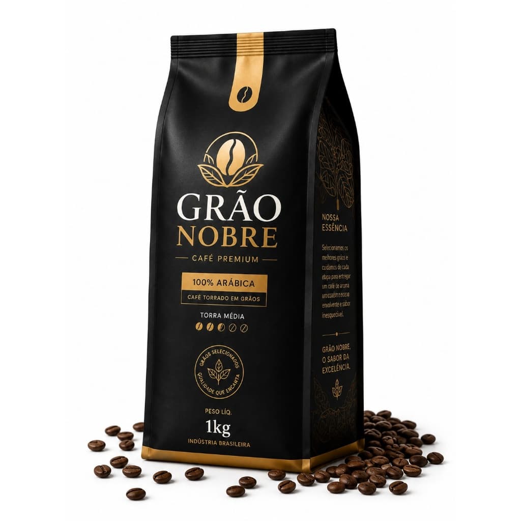 Café Grão Nobre Premium 100% Arábica Torrado Em Grãos