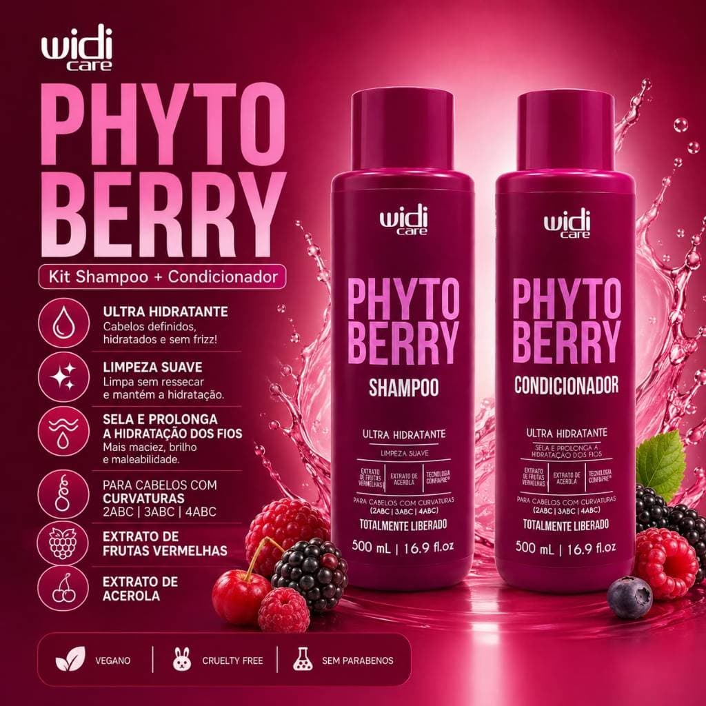 Kit Phytoberry Shampoo + Condicionador Ultra Hidratante - Widi Care 500ml