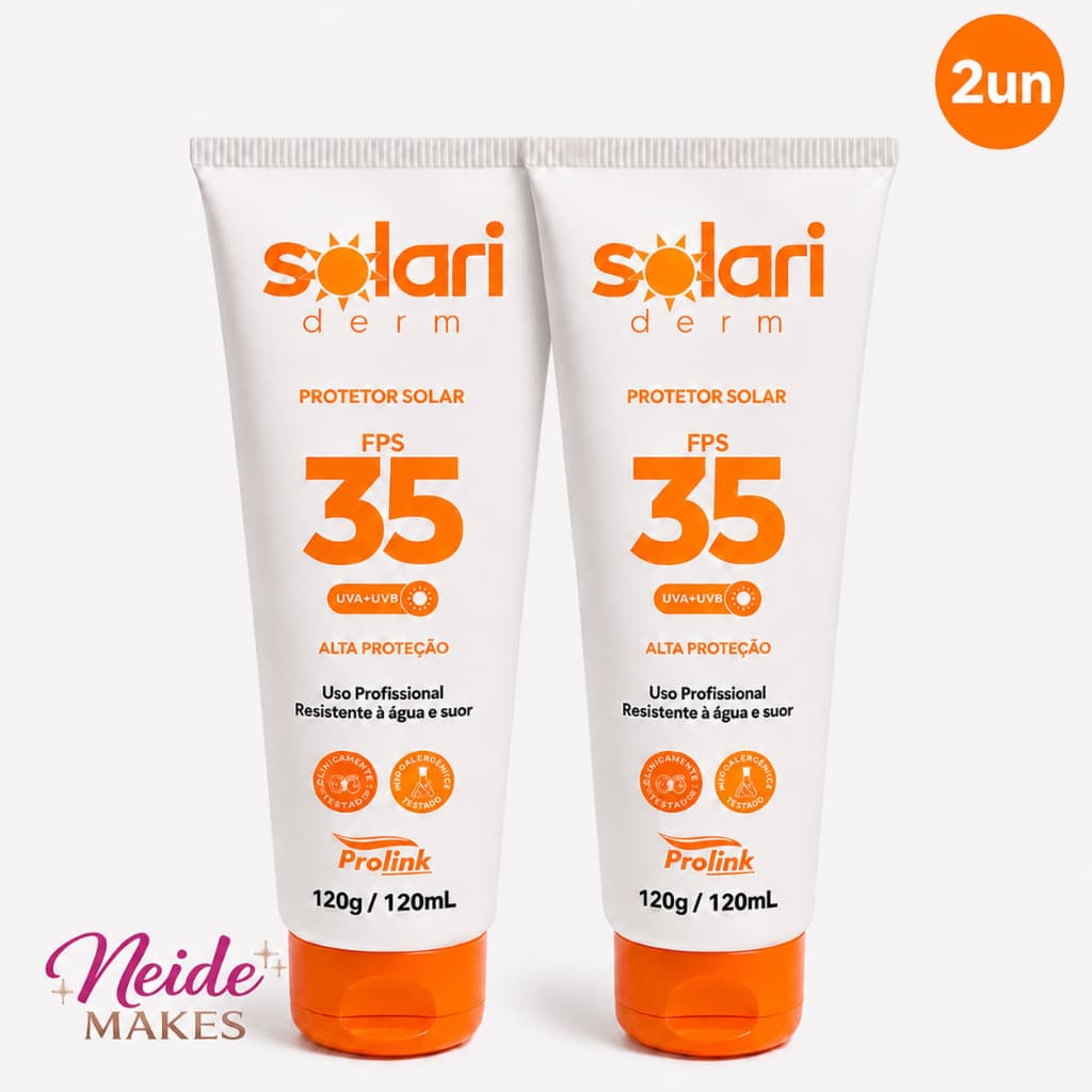 Kit 2 Protetor Solar FPS 35 Toque Seco Resistente a Agua e Suor Dermachem 120g