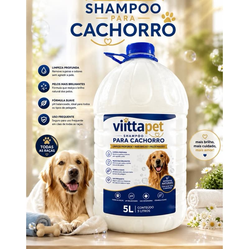 Shampoo para cachorro 5L| profissional vittapet