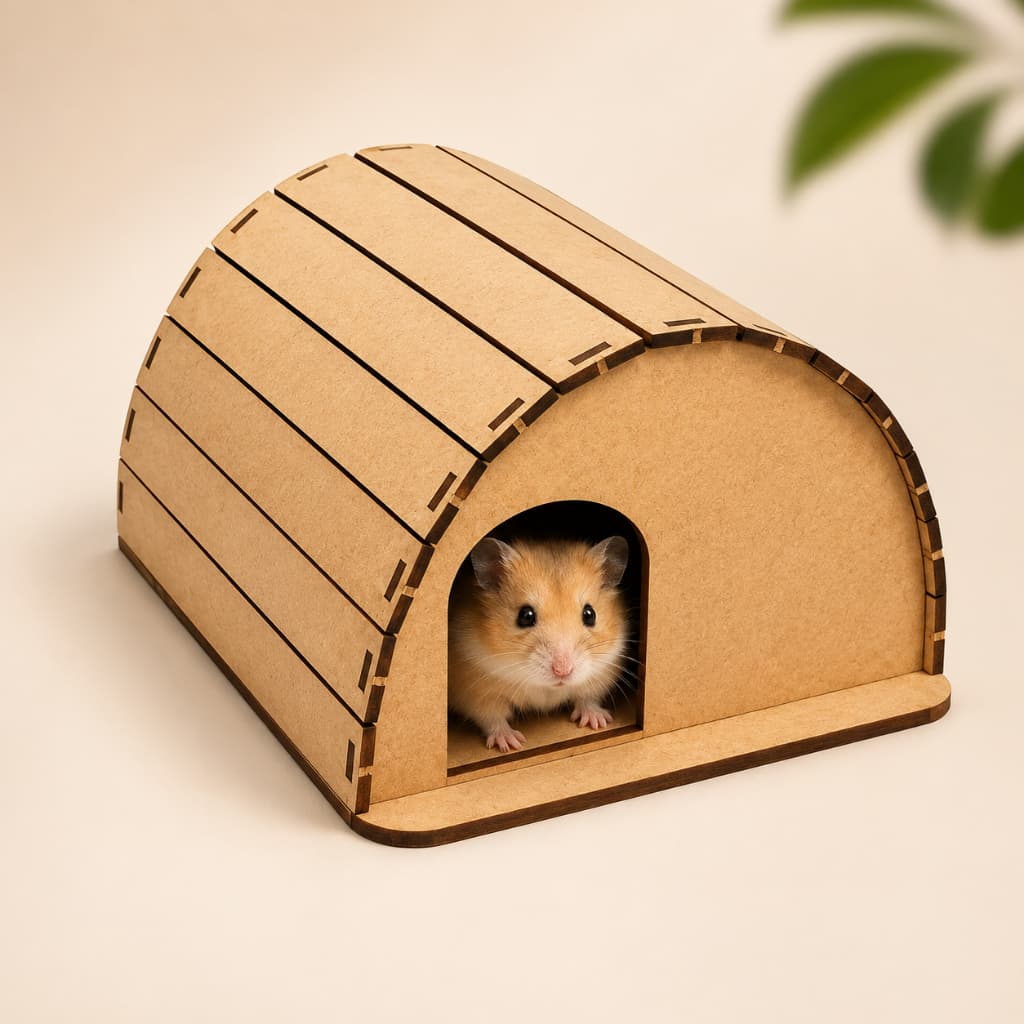 Casinha Hamster Toca Casa MDF Porquinho India Preto Cru