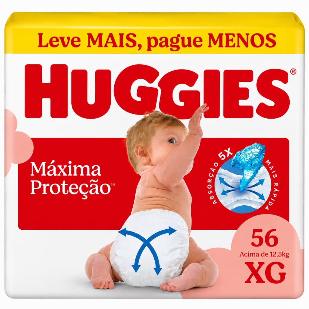 Fralda Descartavel Huggies Maxima Proteção XG - 12 - 15kg