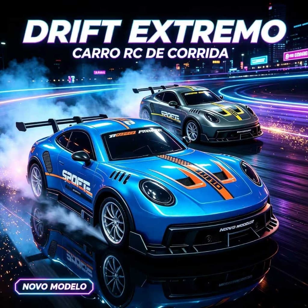 DLI Carrinho de corrida com controle remoto, luzes, super velocidade e função de jato de água
