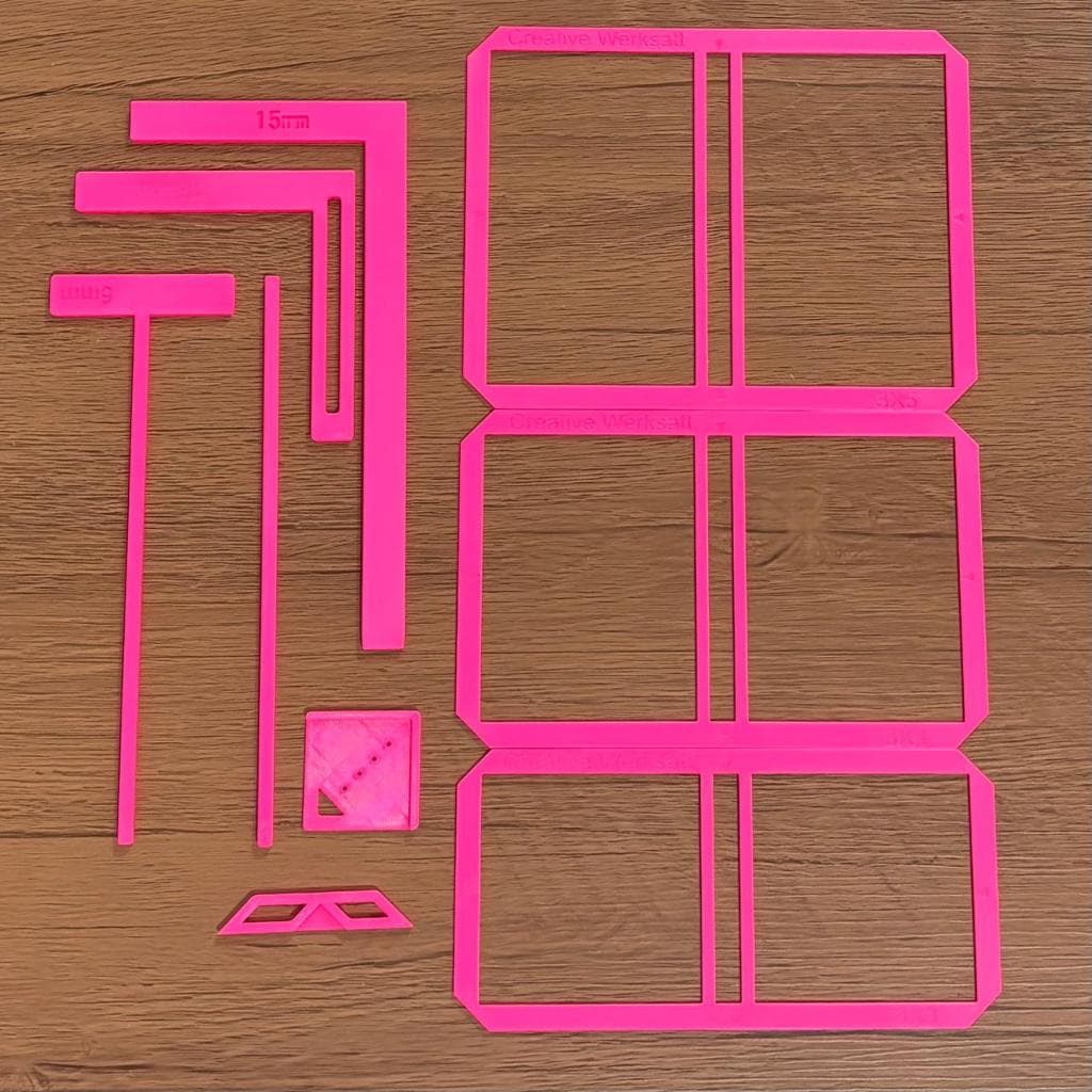 Kit de Réguas para Encadernação e Cartonagem – Ferramentas de Precisão para Scrapbook e Artesanato - 9 peças PLA