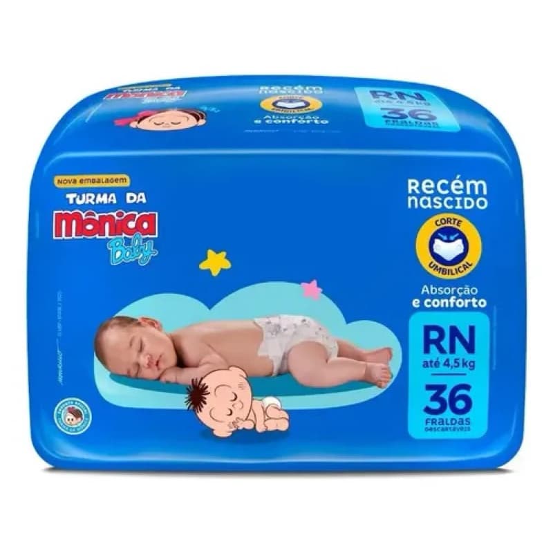 Fralda Descartavel Turma da Monica RN e G