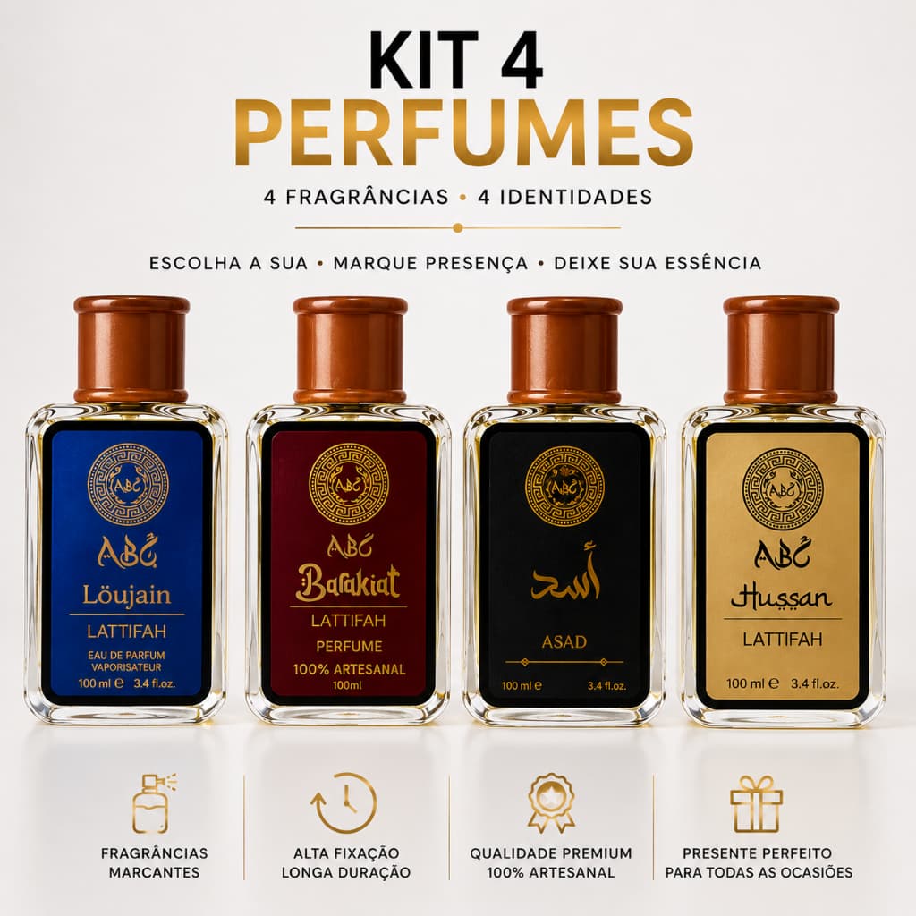 kit 04 perfumes masculino importado/árabes 100 ml amadeirado