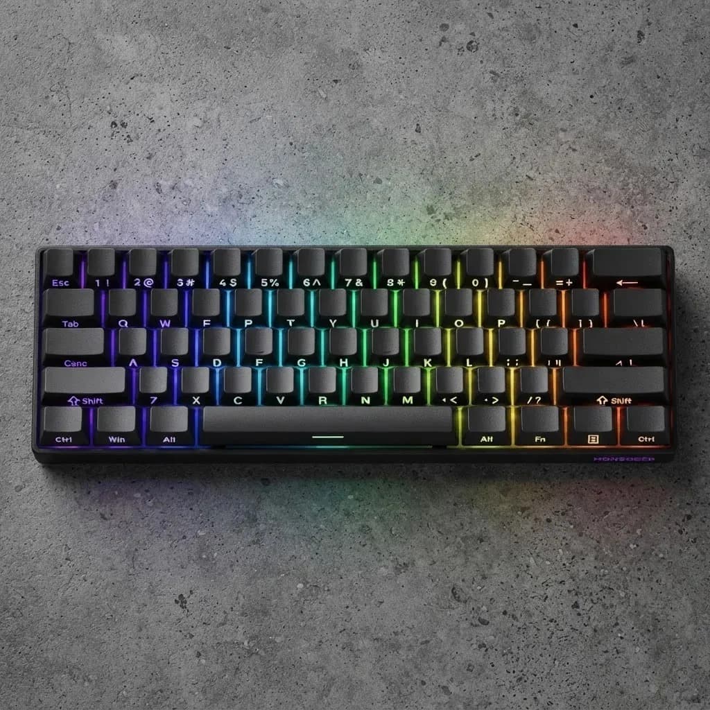 Teclado Mecânico Magnético Gamer Akko Fun60 Pro ARGB Preto 60% COM FIO