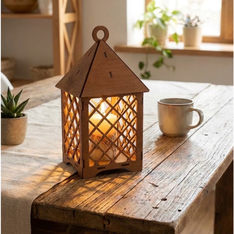 Luminária de Natal Em MDF  Para Vela LED decorativa Decoração Natalina Luminária P/Montar
