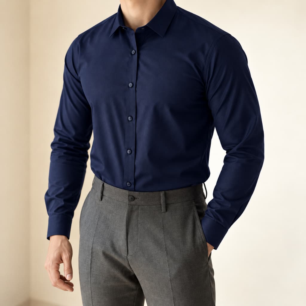 Camisa Social Masculina Passa Facil Manga Longa Algodão Slim Premium