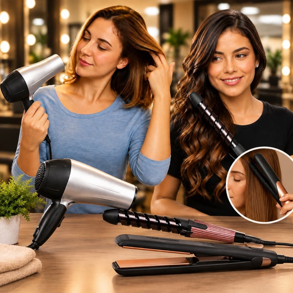 Kit de Beleza com Chapinha e Secador de cabelo, modelador de cachos Profissional Aparelho de salão