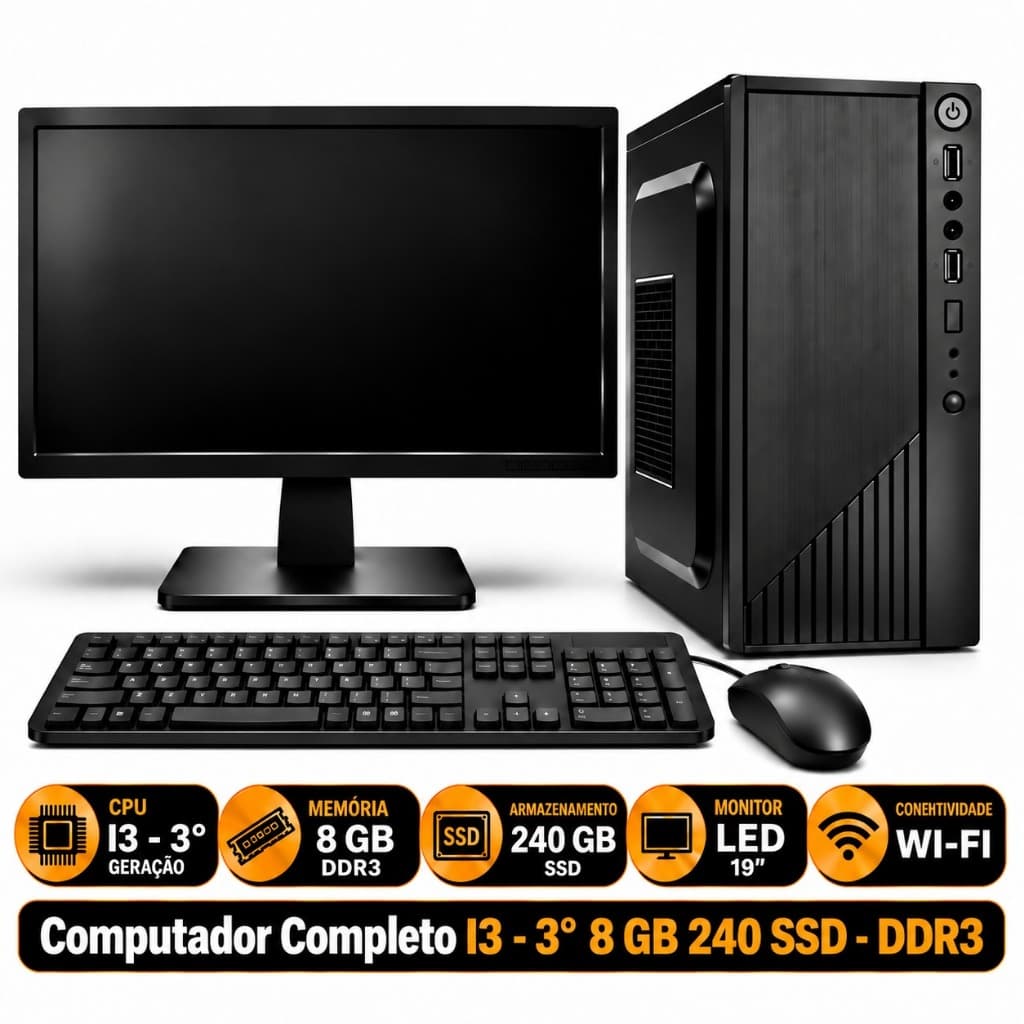 Computador Completo I3 - 3° 8 GB 240 SSD - DDR3