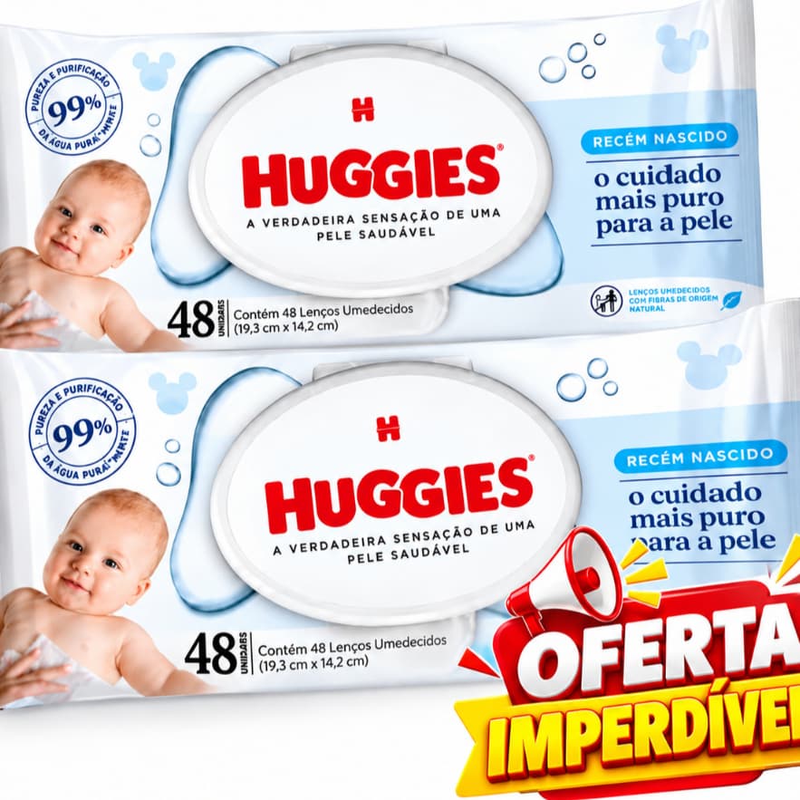 Kit 2 Un com 48 cada PCT de Lenço Umedecido Huggies