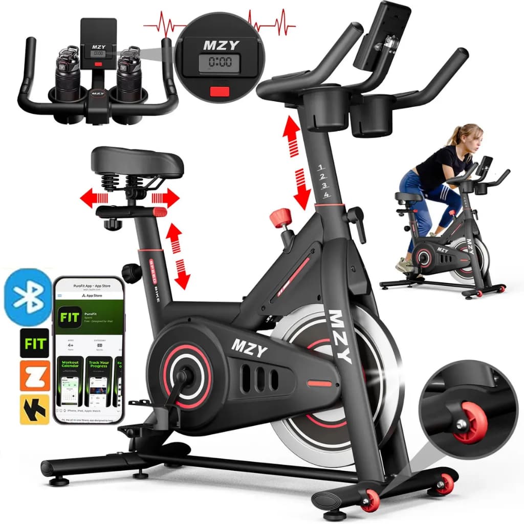 Bicicleta Ergométrica Spinning Profissional Inércia 32kg + Bluetooth App 2m Capacidade De Peso 180 Kg