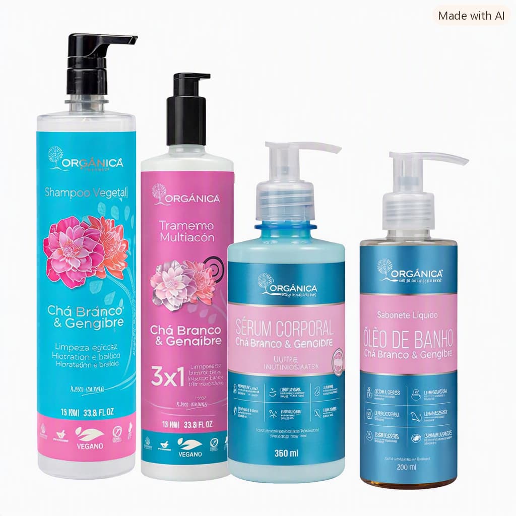 kit Shampoo /Condicionador /Serum Hidratante e Oleo de Banho Organica
