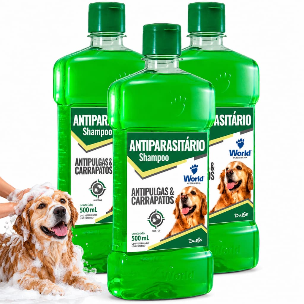 Shampoo Dugs Antipulgas E Carrapatos Para Cães 500ml Kit 1 a 3 Unidades