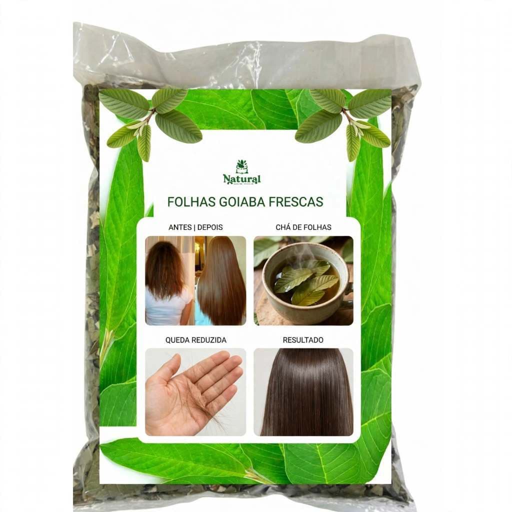 40 Folhas De Goiaba Frescas 100% Orgânicas  Chá Aromático Com Benefícios Para Saúde E Cabelo