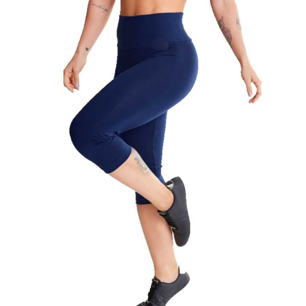 Calça Legging Corsário Suplex Cintura Alta Academia Fitness