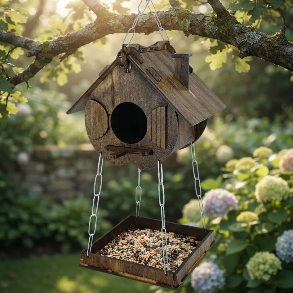 Comedouro Jardim Tratador Madeira Casinha Livres Casinha de Passarinho