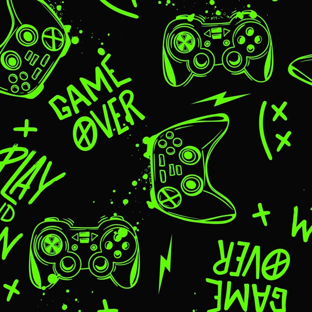 Papel De Parede Adesivo Infantil Menino Vídeo Game / Jogo / Gamer - Controle Game Over