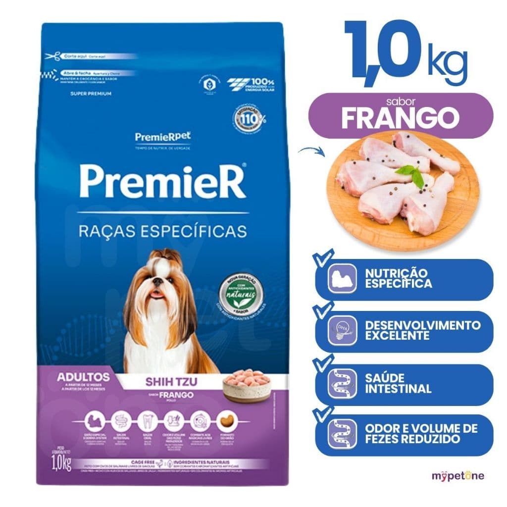 Ração Premier shih tzu adultos frango raças específicas 1kg