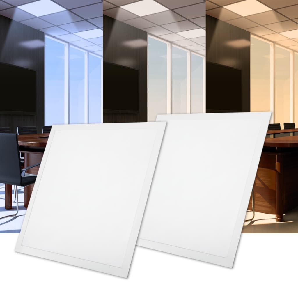 Kit 2 Painel Led Embutir 36w 40x40cm Pro Quadrado Luminária Teto Modular 110/220v