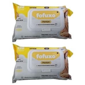 iKit com  2 Lenço Umedecido Fofuxo Premium com 120 unidades