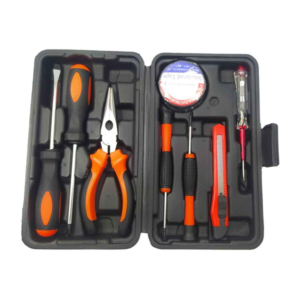Kit de Ferramentas Completo 9 Peças com Maleta Organizadora para Reparo Domésticos e Elétricos