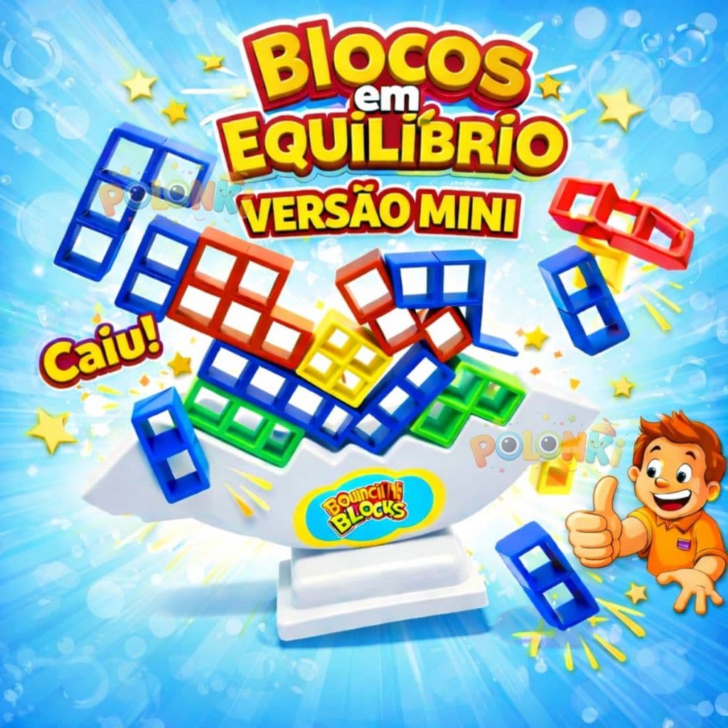 Brinquedo Infantil Torre Equilíbrio Tetris Jogo Educativo Mesa Tabuleiro Blocos Empilhamento Criança