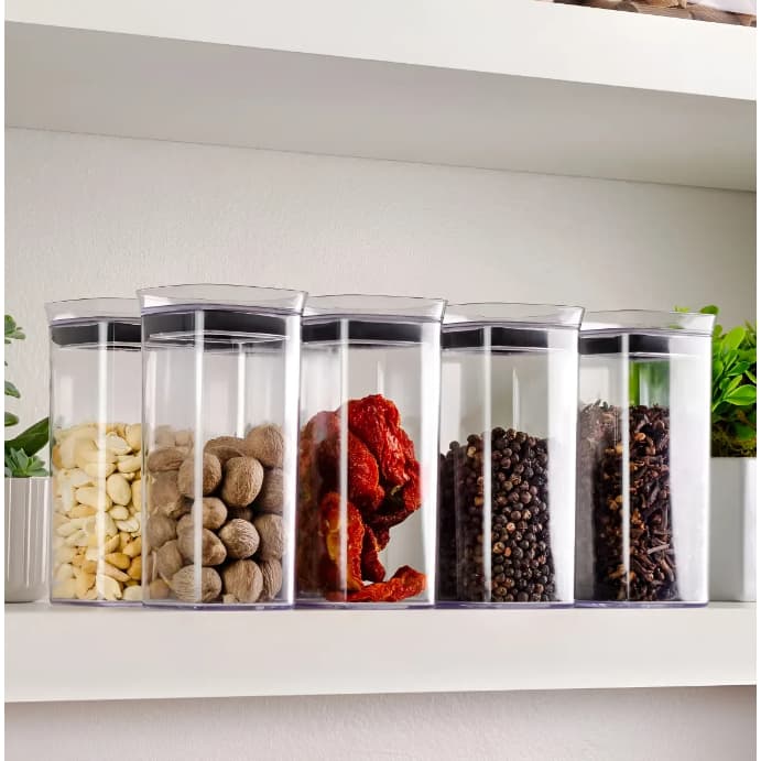 Conjunto 4 Potes Porta Tempero Condimentos Pote Hermético Cozinha 340ml Organizador Temperos