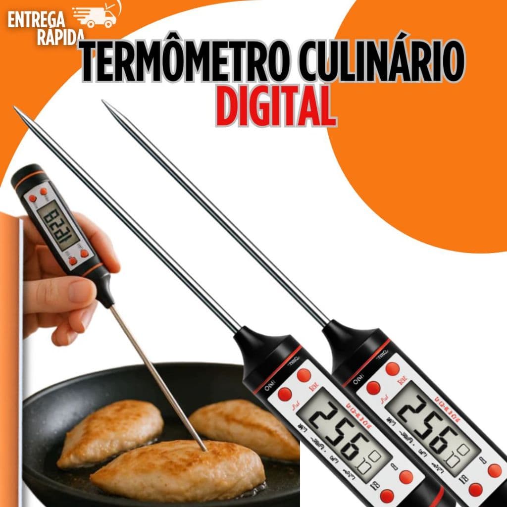 Termômetro Digital Espeto Preciso Cozinha, Churrasco Confeitaria Prático Rápido Premium
