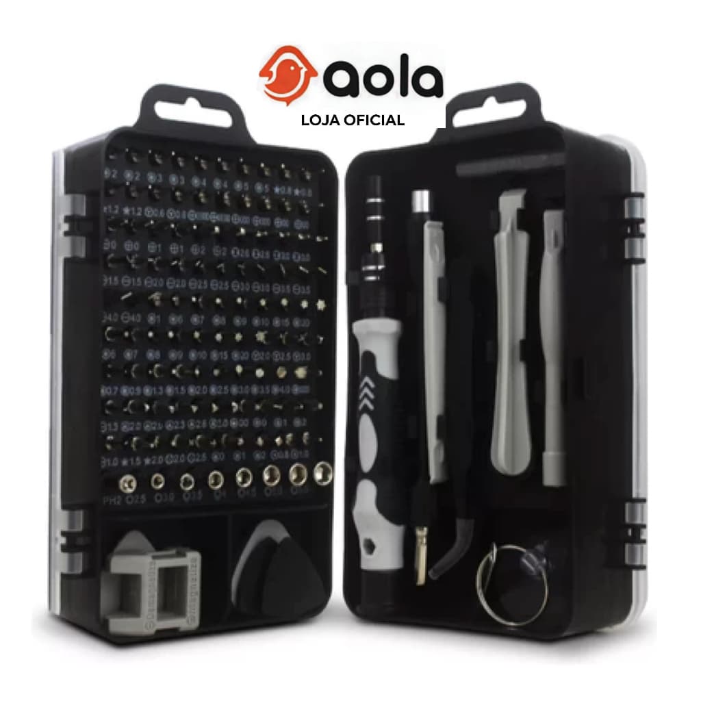 Kit Ferramentas 115 Peças | Chaves de Precisão para Celular, Notebook e Tablet | Reparo Fácil