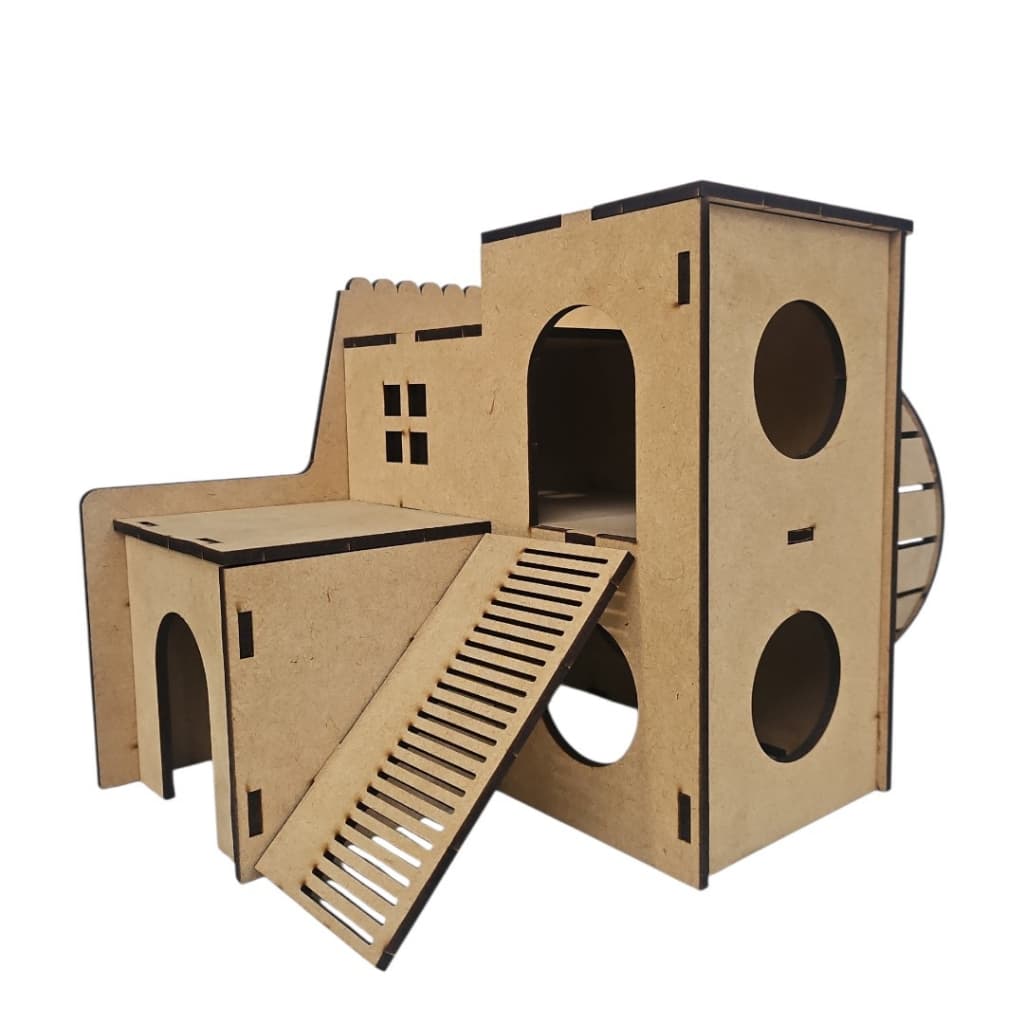 Casinha para Hamster com Gira Gira MDF de 4mm Super Resistente