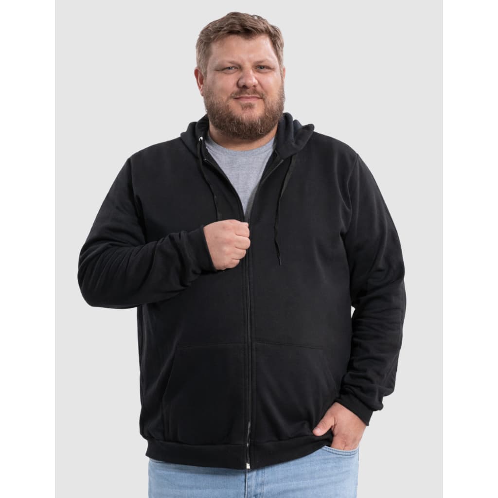 Casaco Moletom Plus Size Masculino Flanelado Com capuz e zíper