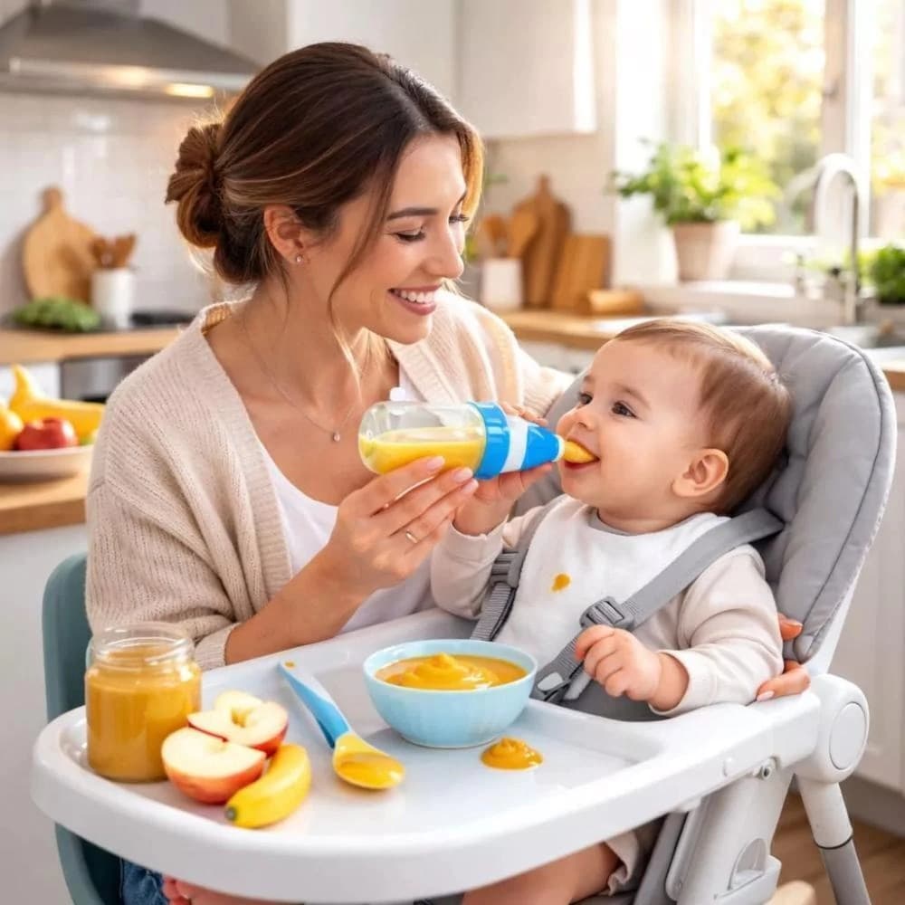 MAMADEIRA ALIMENTADORA COM COLHER 90ML PARA BEBÊ COM VENTOSA BASE ANTIVAZAMENTO ALIMENTAÇÃO INFANTIL