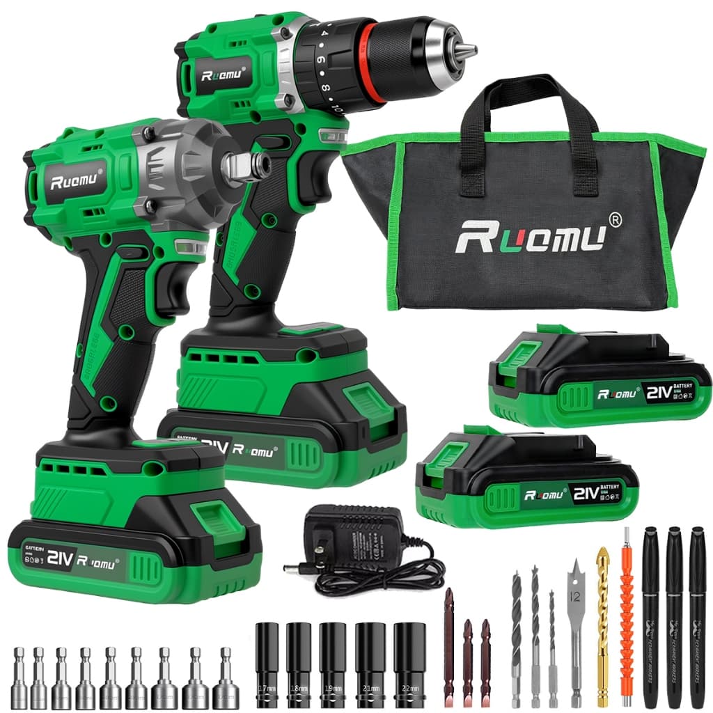 Kit Furadeira Parafusadeira + Chave De Impacto Brushless 2 Baterias 2.0AH