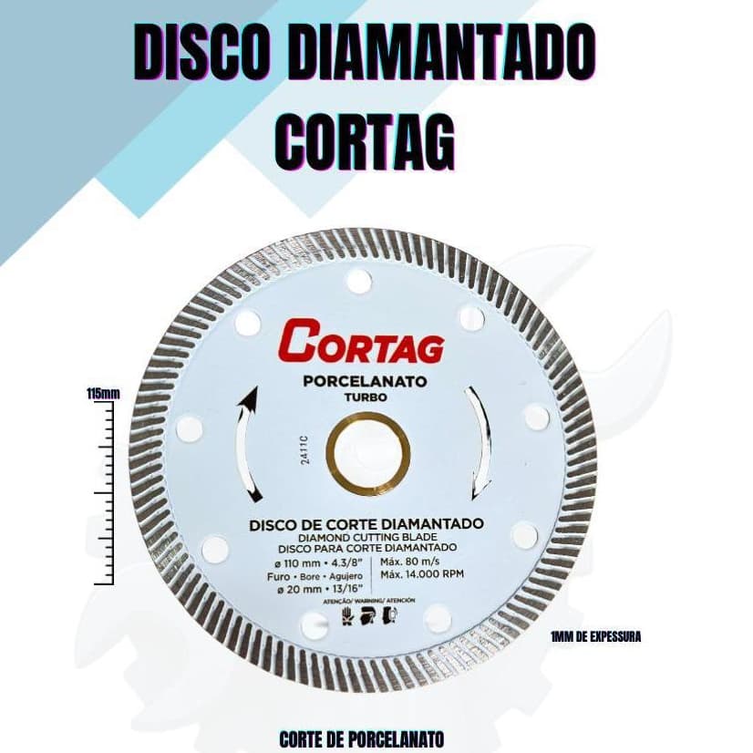 Disco Porcelanato Cortag Original Exra Fino