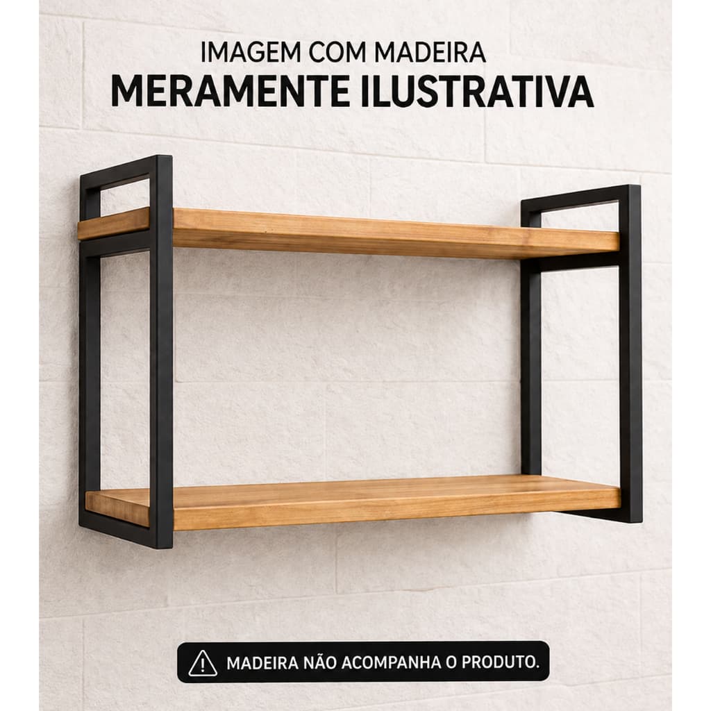 Prateleiras Industriais Reforçadas | Suporte para Micro-ondas e Forno | Parede Cozinha Moderna