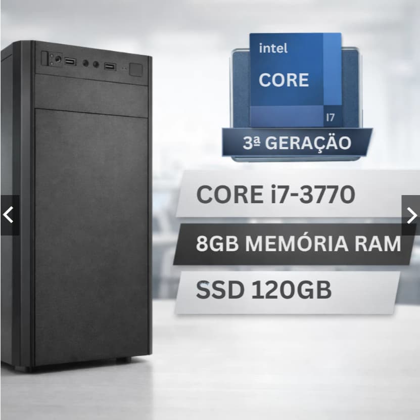 Computador Intel Core i7 3ª Geração - 120GB SSD - 8GB de RAM - (SEM FONTE)